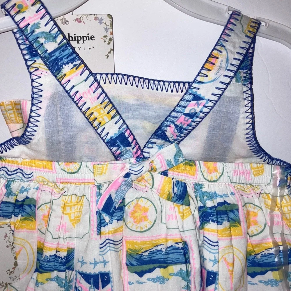 Haute Hippie‎ Kids Travel Design (London, Rome, Beach) Shirt, Shorts and Bow Set